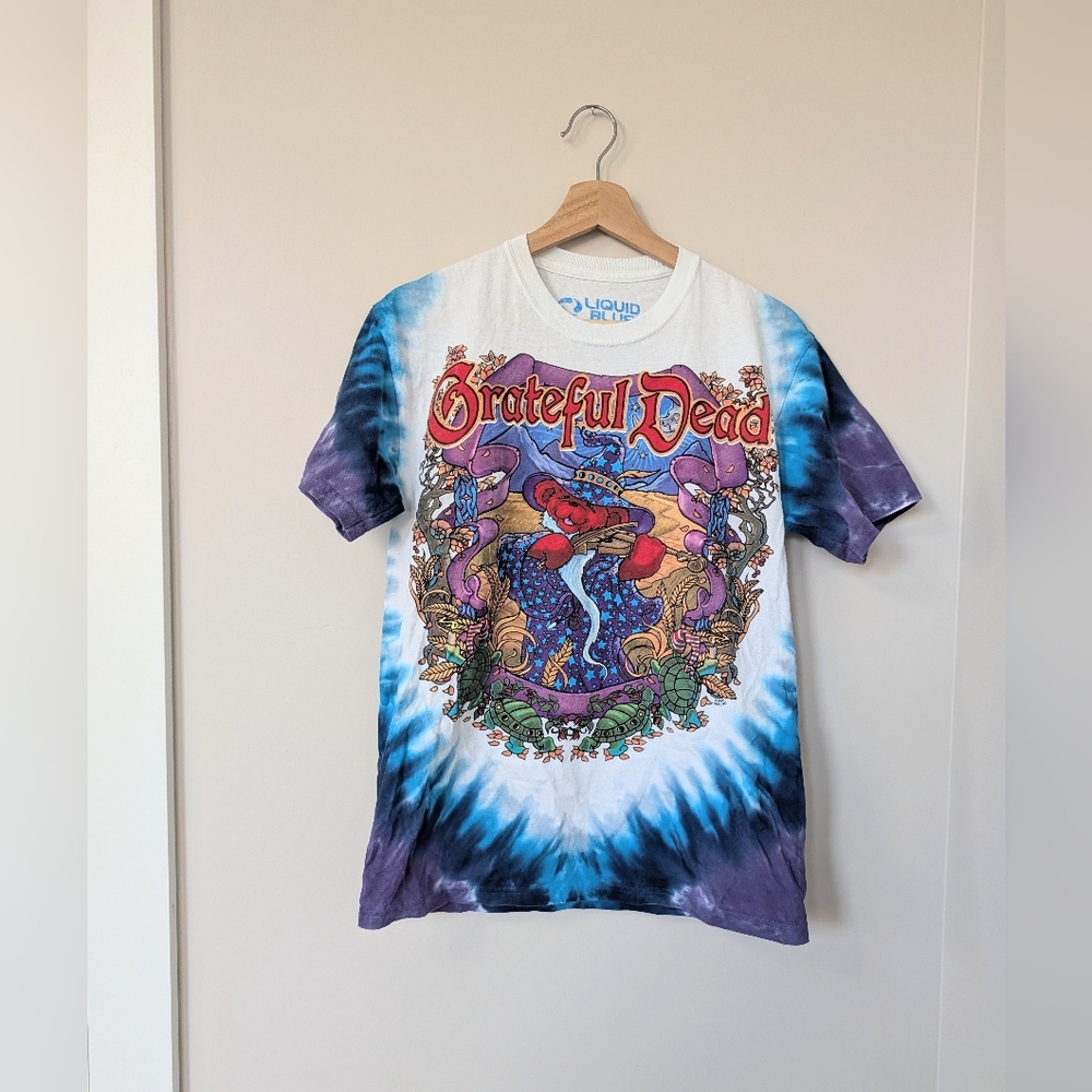 Liquid Blue Greatful‎ Dead Tie Dye T-shirt 2000 Moon Turtle